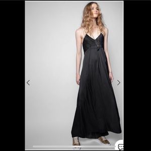 Black silk like dress